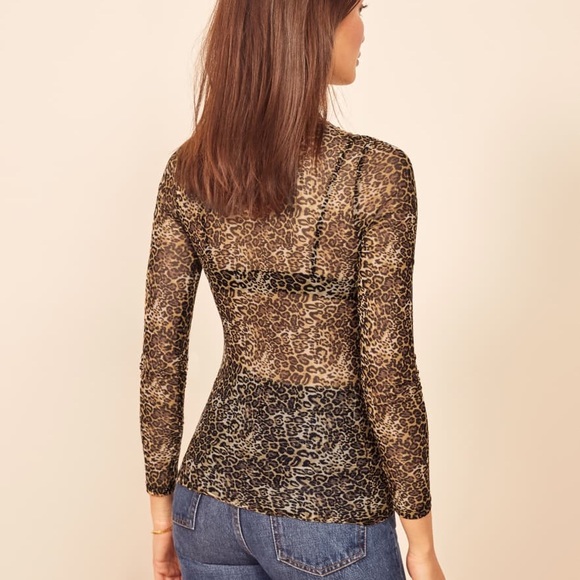 Laney leopard-print stretch-mesh turtleneck top - Picture 7 of 12